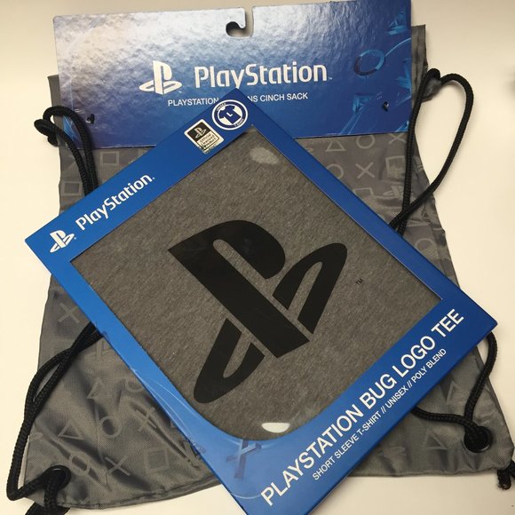 PlayStation Bug Logo T-Shirt (Gift Box)+Cinch Sack - Picture 3 of 6